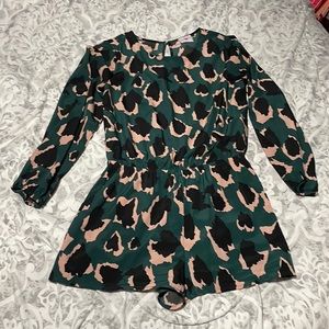 Buddy Love Green & Black Romper Size Large